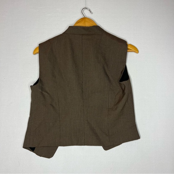 Zara Brown Check Zip Up Women’s Business Casual Vest Size M - Picture 8 of 9